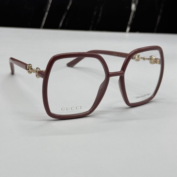 NEW GG0890O 003 GUCCI PINK WOMEN GUCCI EYEGLASSES - Picture 10 of 13